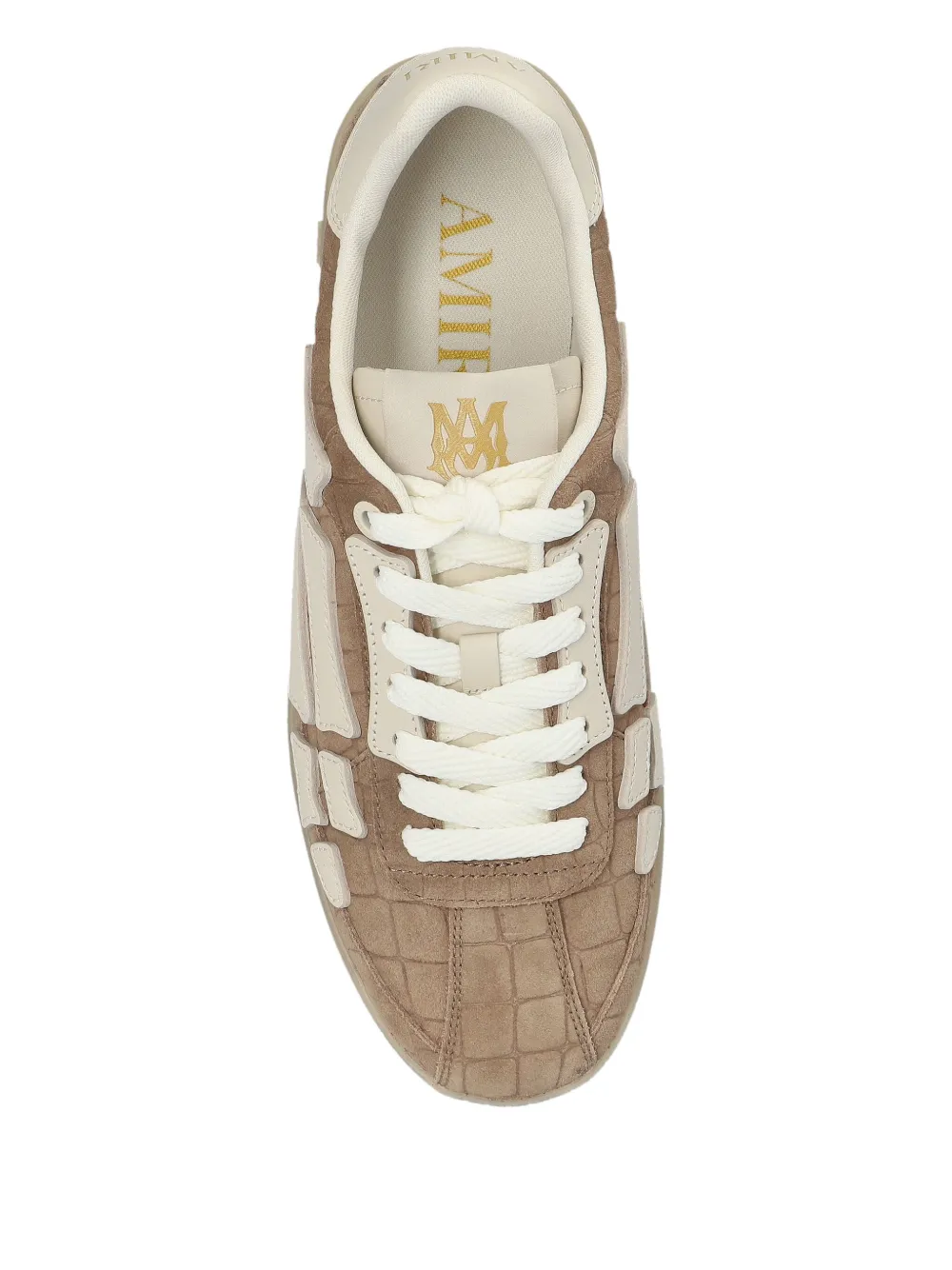 AMIRI crocodile-embossed skeleton trainers Neutrals