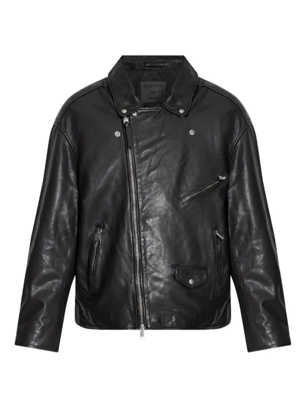 AllSaints ジップアップ ライダースジャケット | ブラック | FARFETCH JP