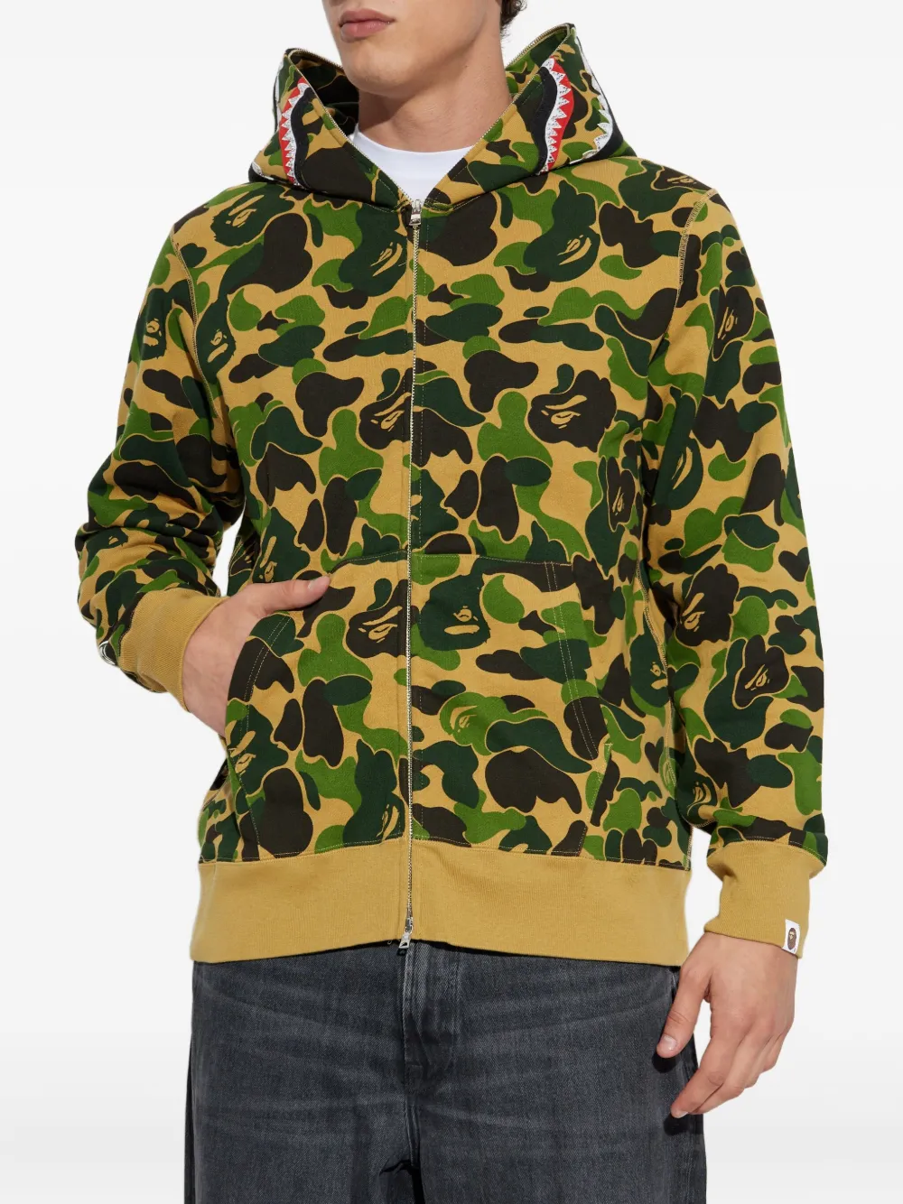 A Bathing Ape Camouflage-pattern Hoodie In Green