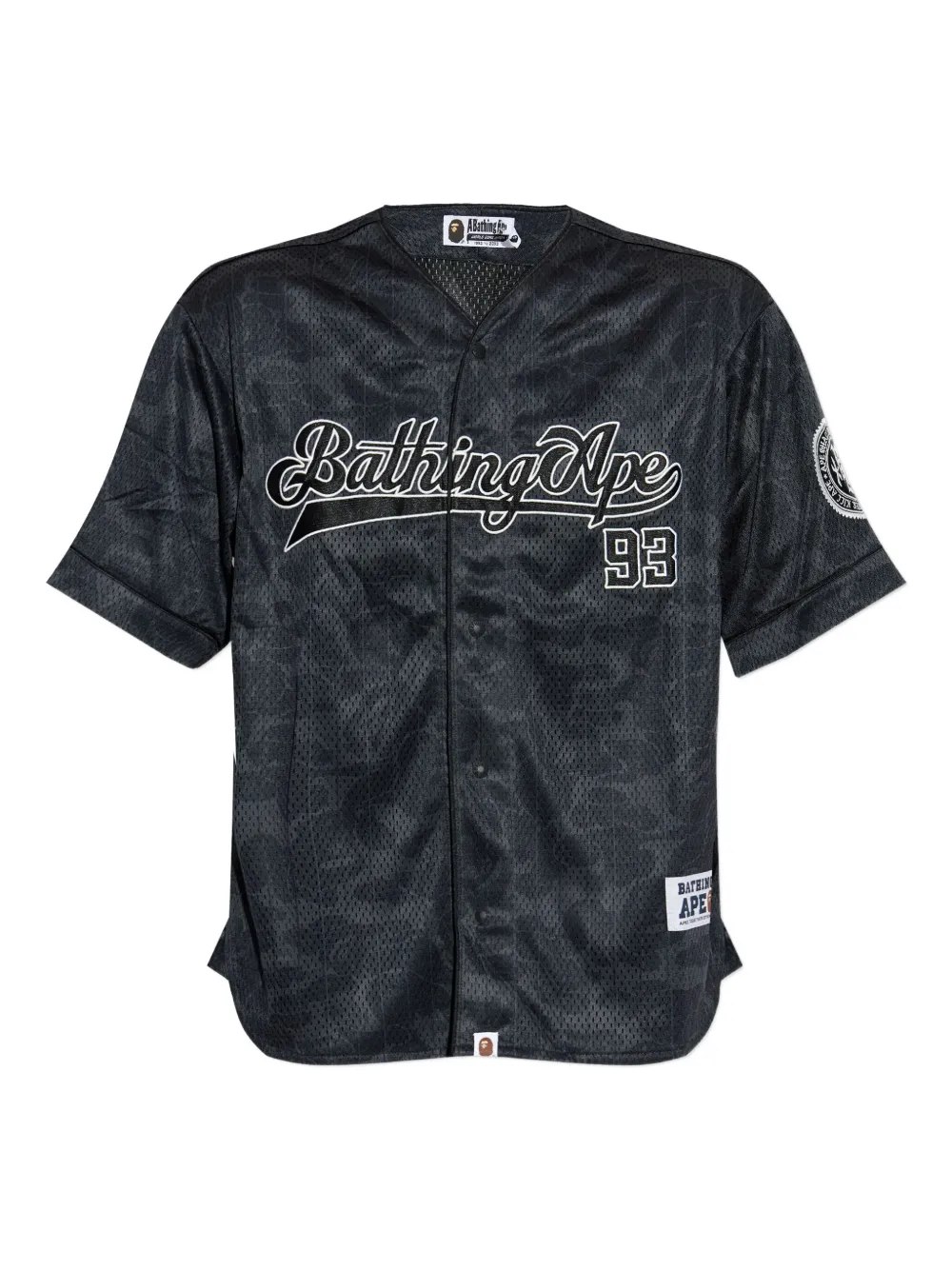 A BATHING APE® Camo Stripe baseball shirt - ブラック A BATHING APE® Camo Stripe baseball shirt - ブラック