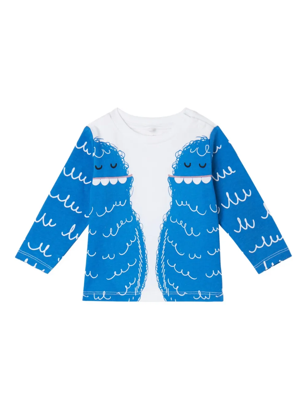 Stella McCartney Kids monsters-print T-shirt - Blu