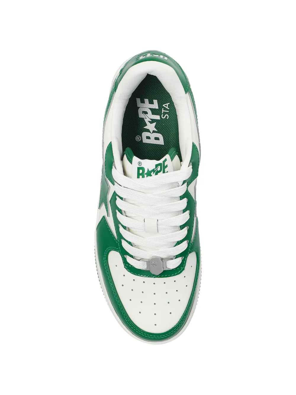 A BATHING APE Leren sneakers met vlakken en ster Groen