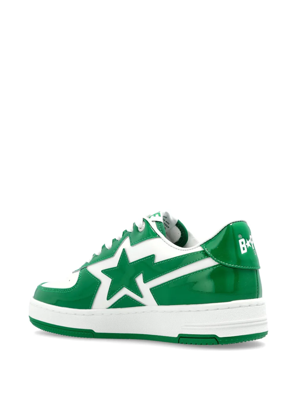 A BATHING APE Leren sneakers met vlakken en ster Groen