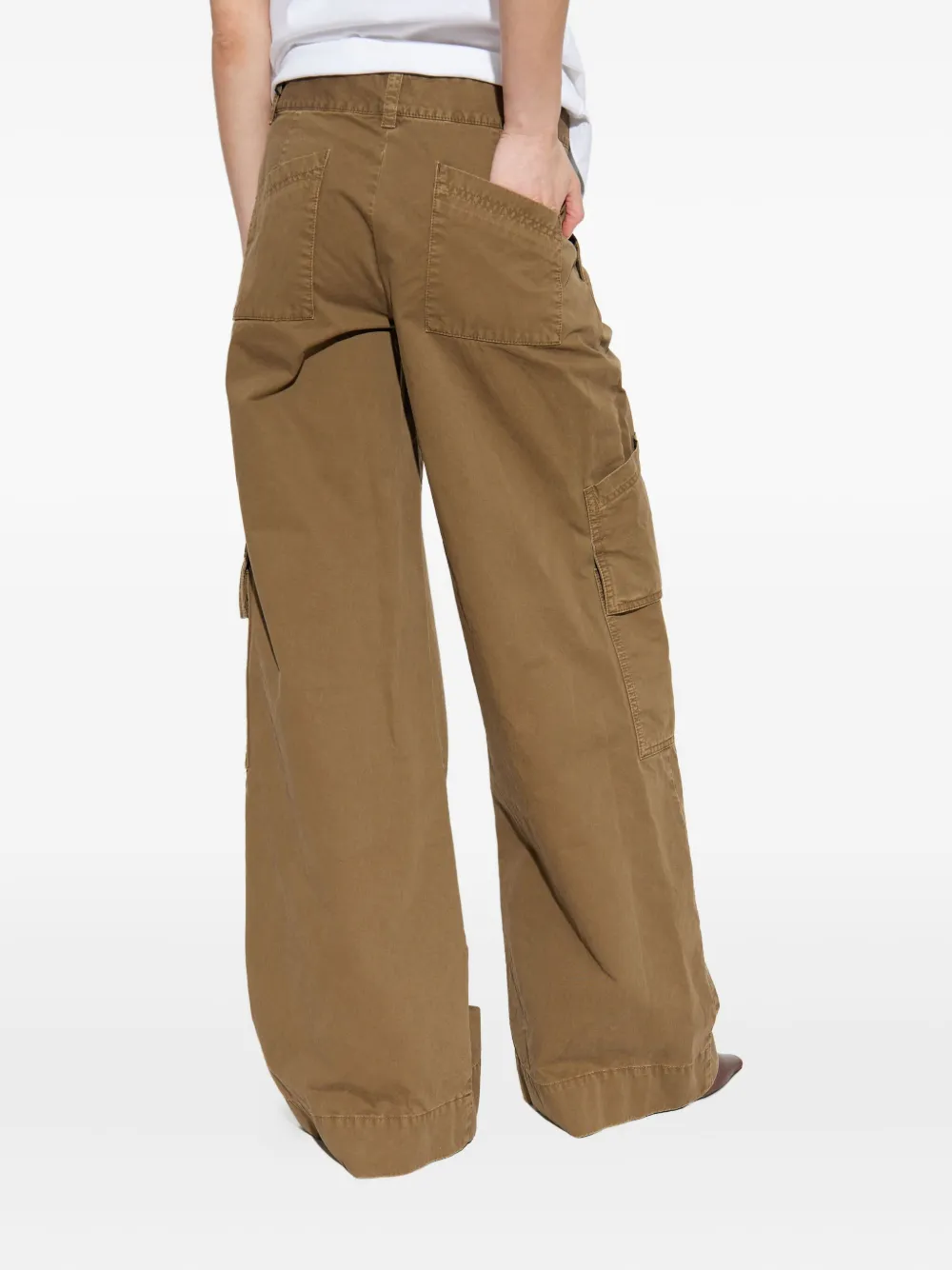 Off-white Garment Dyed Cargo Trousers In Brown