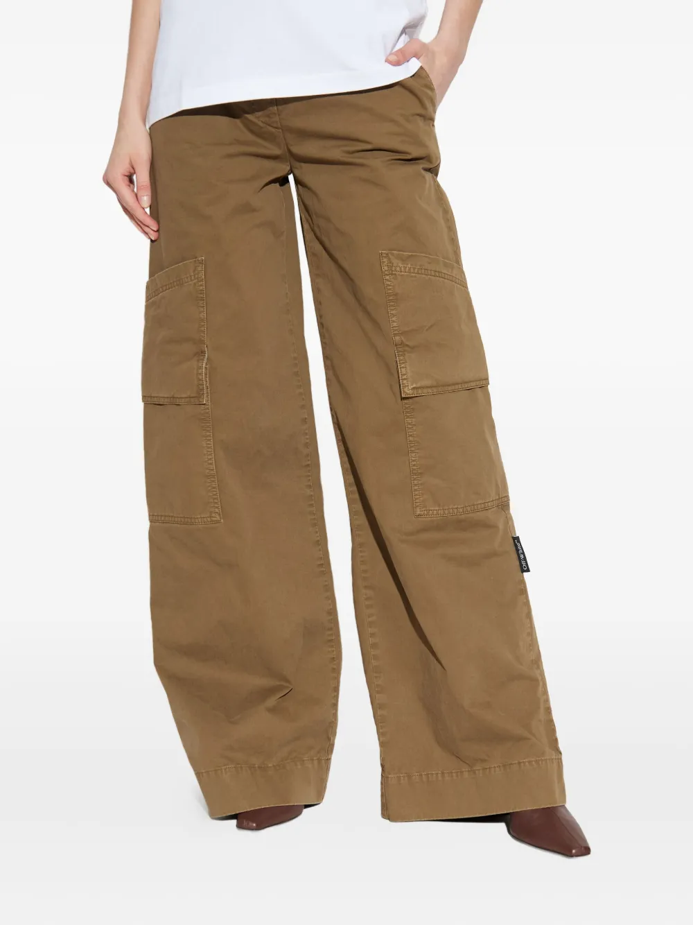 Off-white Garment Dyed Cargo Trousers In Brown
