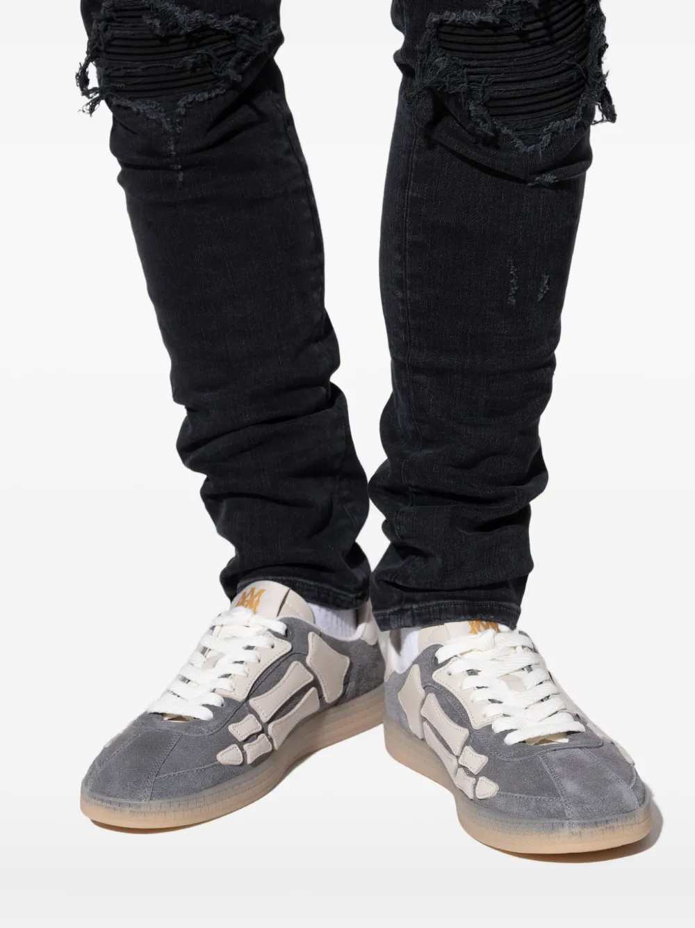 AMIRI skeleton-detail suede trainers Grey