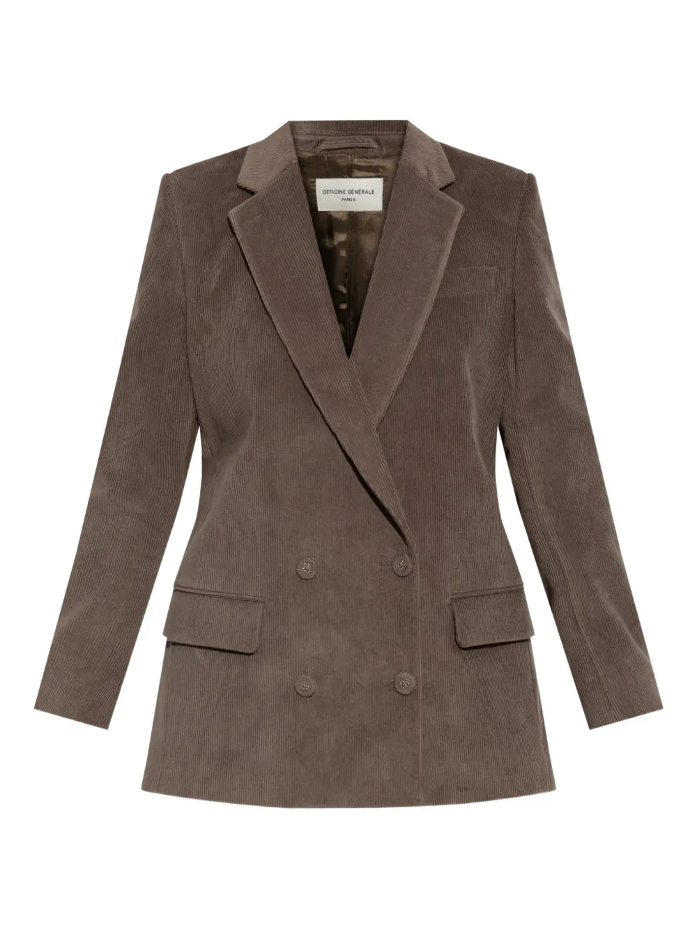 Officine Generale double-breasted corduroy jacket | Neutrals | Image 1