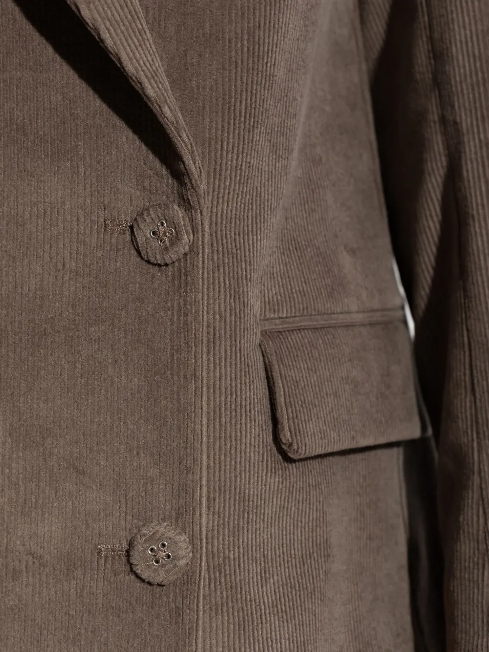 Officine Generale Double-breasted Corduroy Jacket In Brown