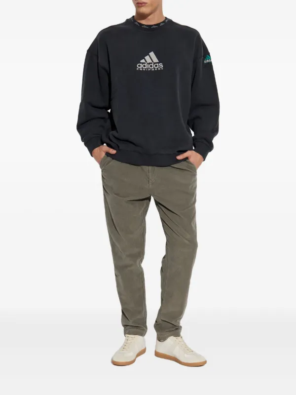 Adidas logo-patch crew-neck Sweatshirt Black FARFETCH KW