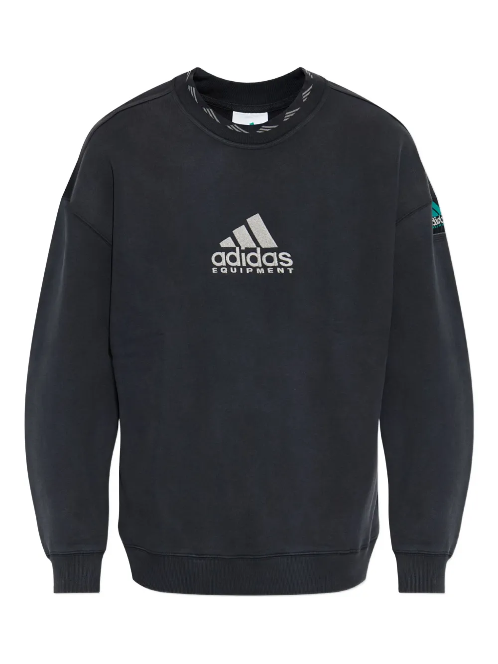 adidas logo-patch crew-neck sweatshirt | Black | Image 1