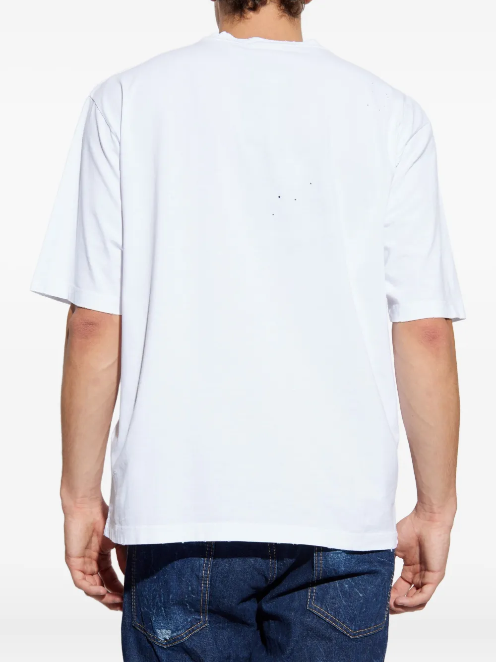 Dsquared2 Graphic Print Crew Neck Short Sleeve T-shirt In White