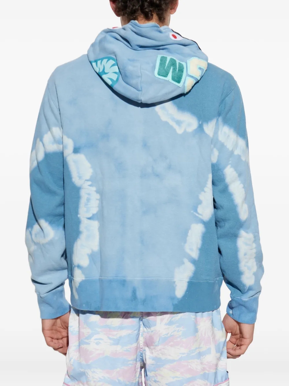 A Bathing Ape Tie-dye Zip-fastening Hoodie In Blue