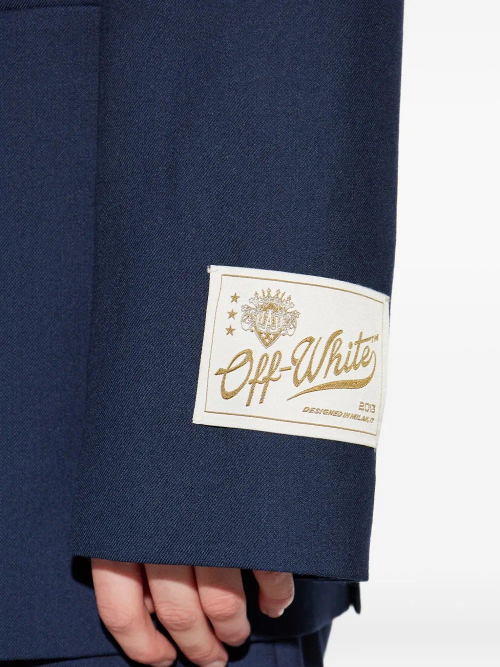 Off-white Logo-patch Single-breasted Blazer In Multi