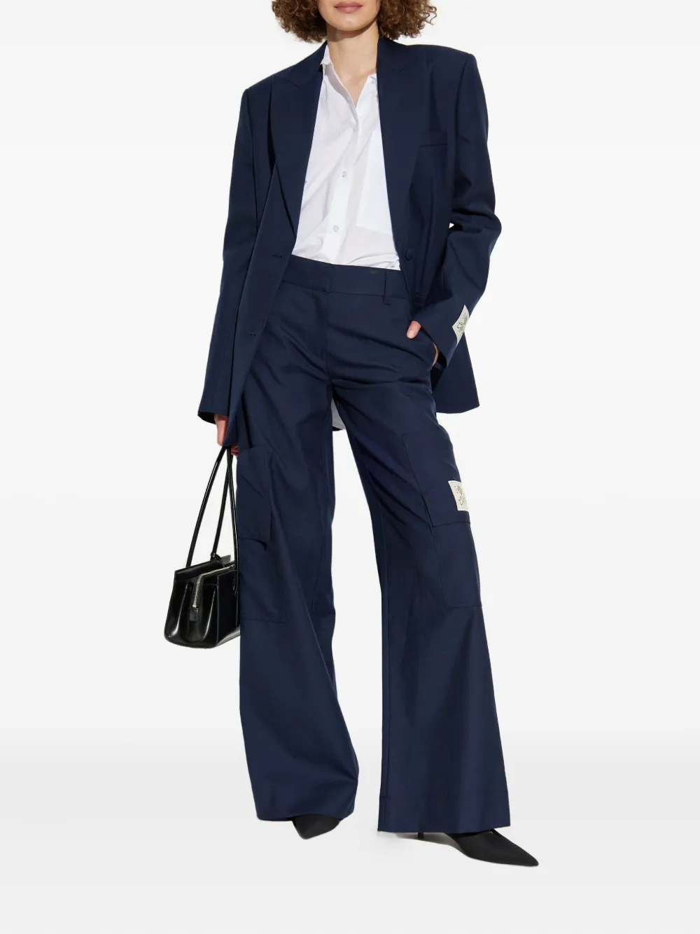 Off-white Logo-patch Single-breasted Blazer In Multi