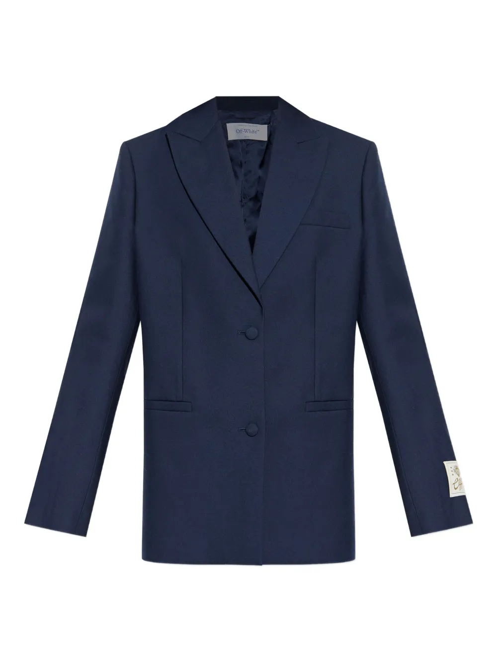 Off-White logo-patch single-breasted blazer - ブルー Off-White logo-patch single-breasted blazer - ブルー