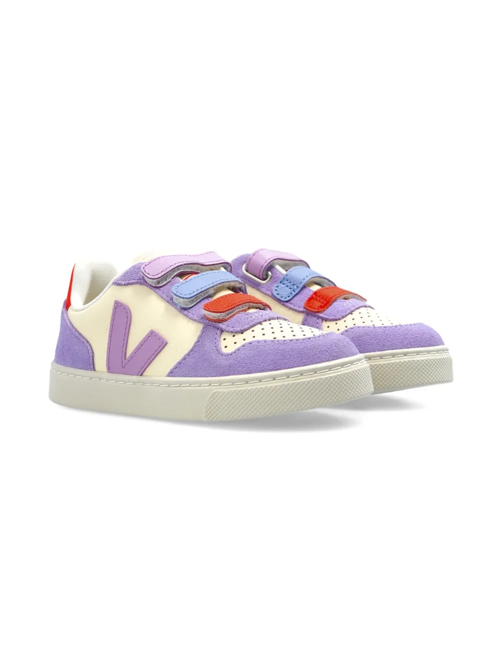 VEJA Kids multicoloured-straps low-top sneakers Purple