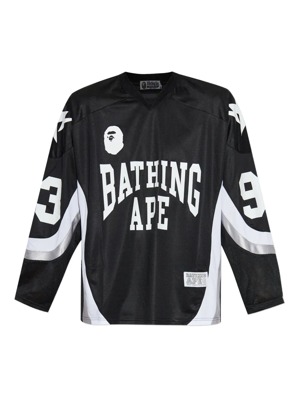 A BATHING APE® number-appliqué hockey jersey | Black | Image 1
