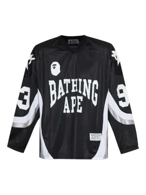 A BATHING APE® number-appliqué hockey jersey