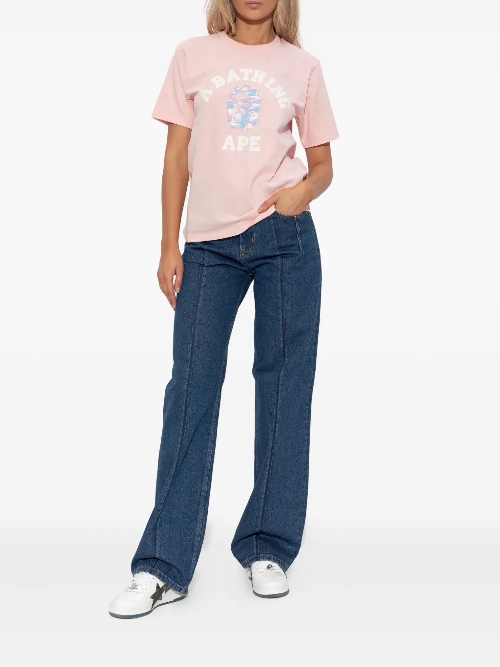 A Bathing Ape Ape Head T-shirt In Pink
