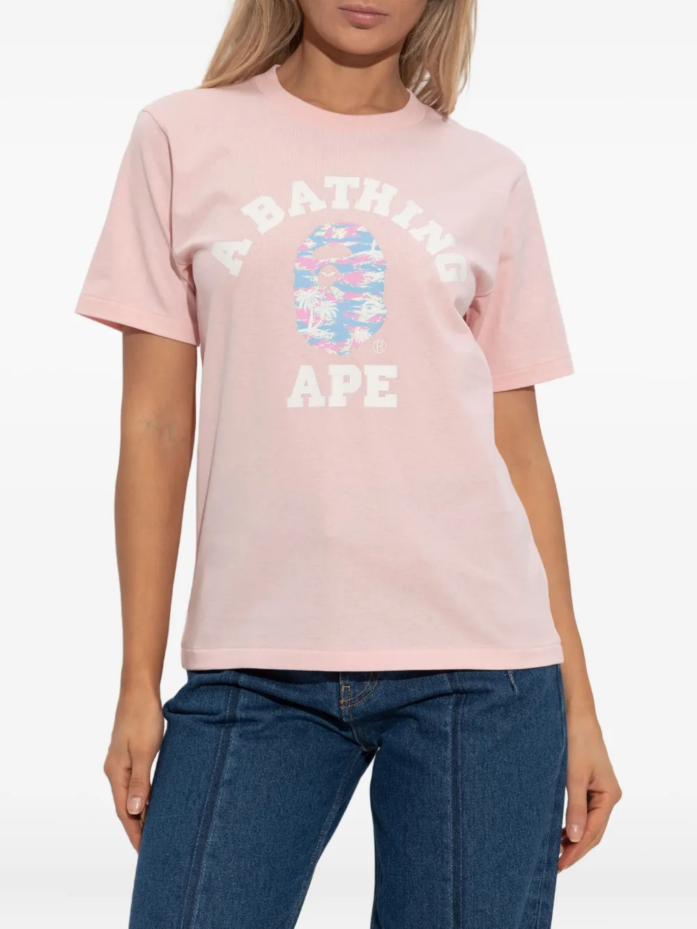 A Bathing Ape Ape Head T-shirt In Pink