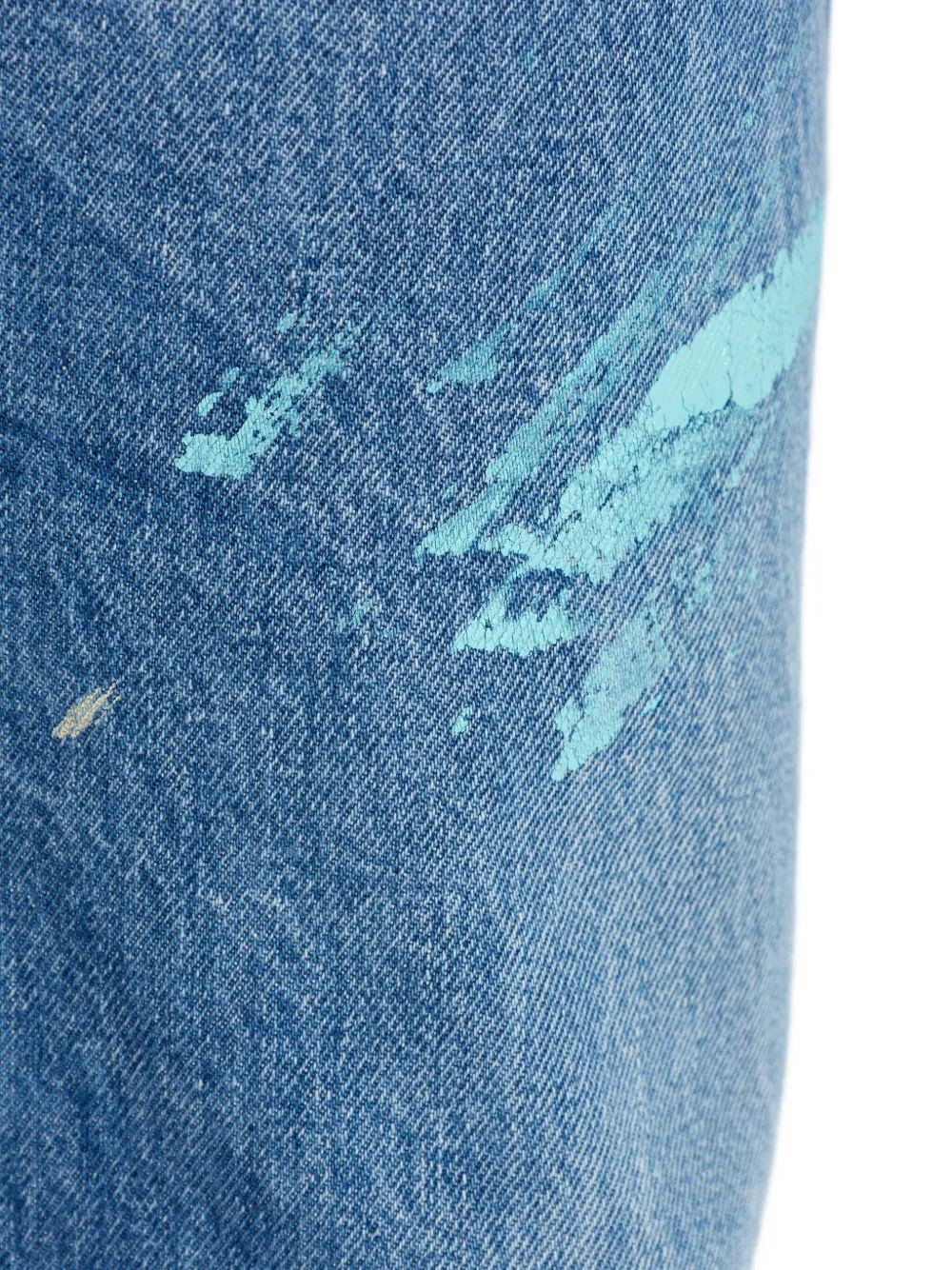 RE DONE paint-splatter panelled jeans Blauw