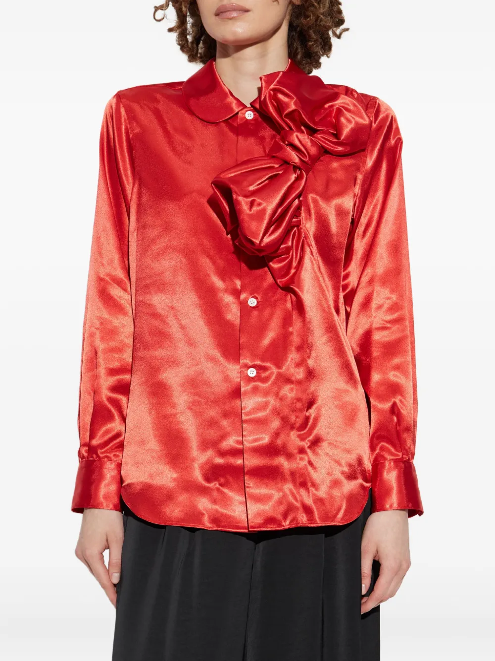 Comme Des Garçons Bow-embellished Blouse In Red
