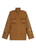 Off-White floral-arrow print utility jacket - Brown