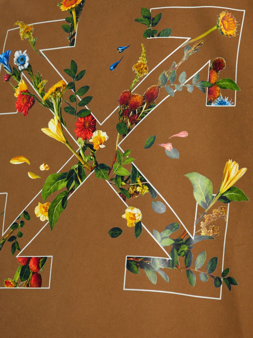 Off-White Cargo jack met bloemenprint Bruin