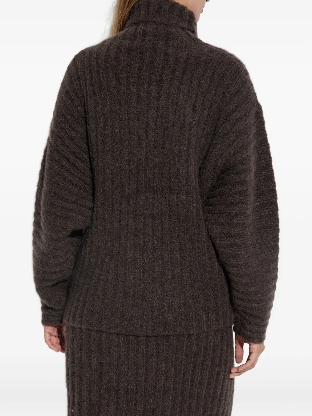 By Malene Birger Ribbed Turtleneck Sweater In Brown