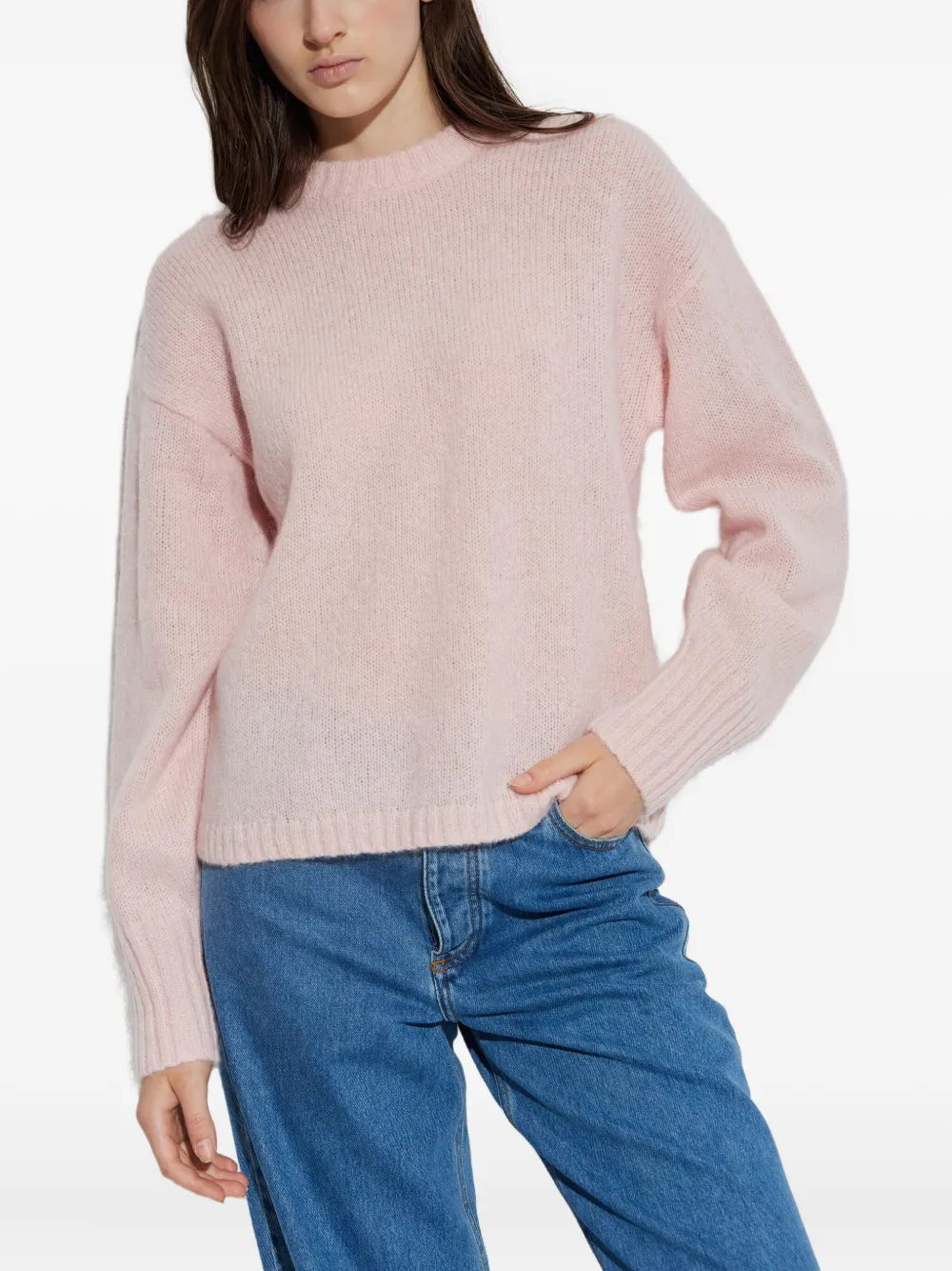 By Malene Birger Round-neck Wool Sweater In Neutral