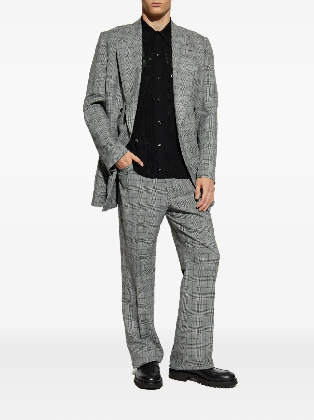 AMIRI checked flared trousers - Grijs