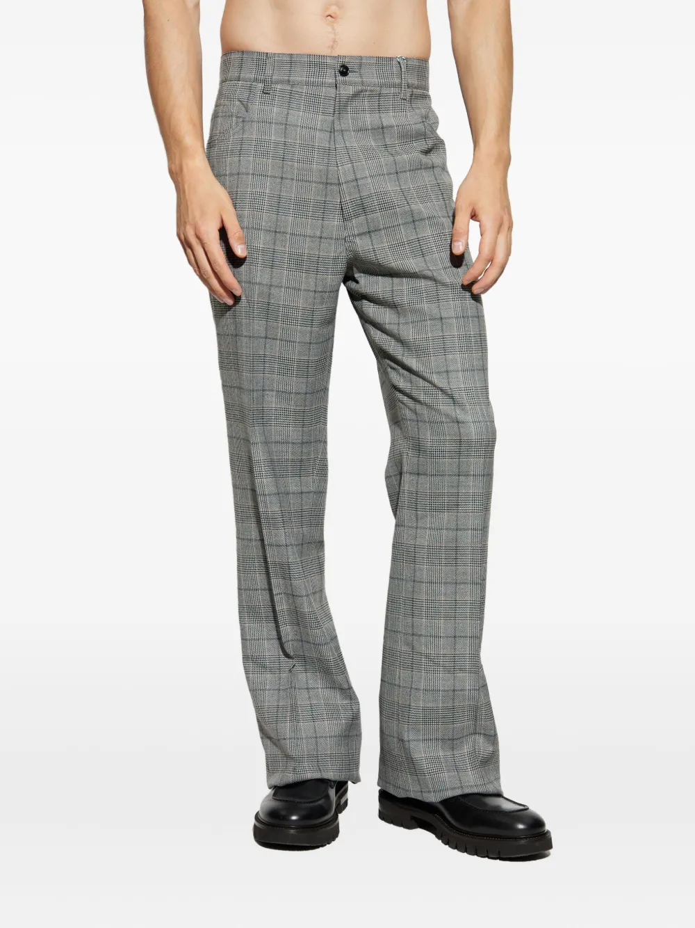 AMIRI checked flared trousers Grijs