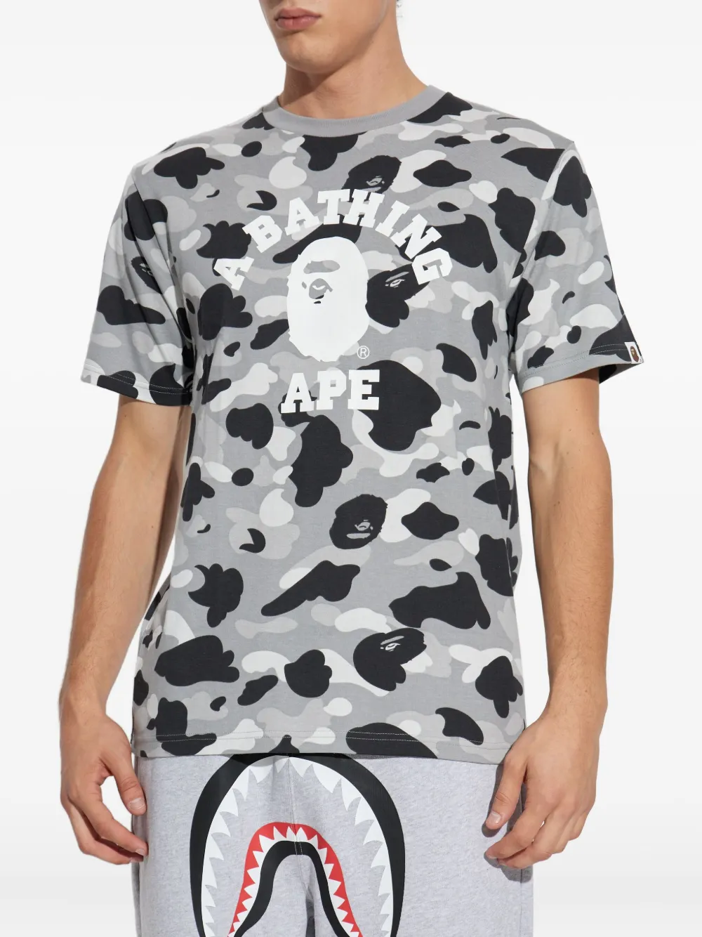A BATHING APE Head T-shirt met print Grijs