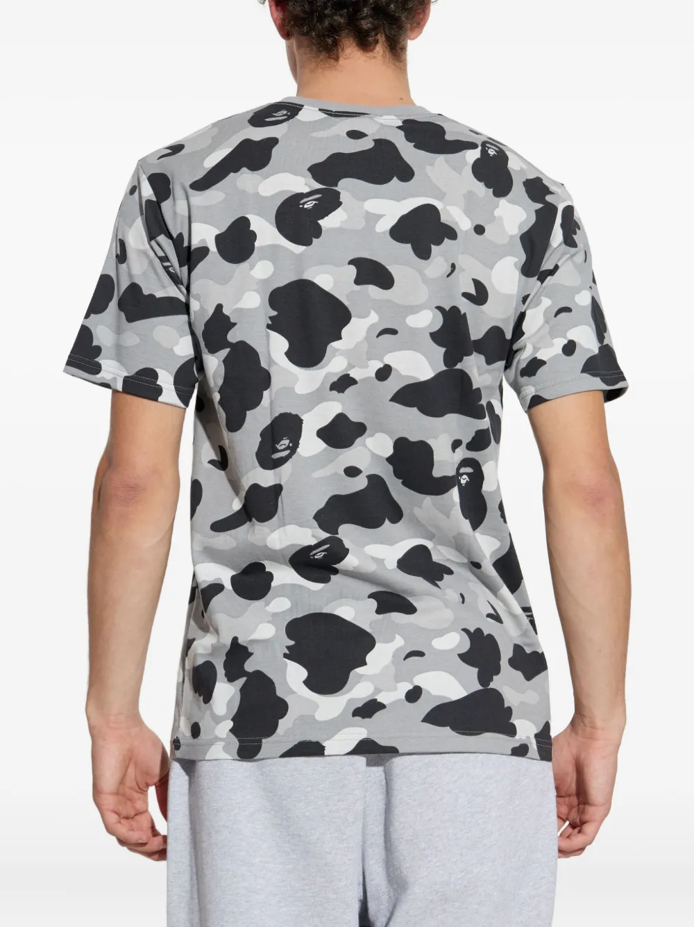 A BATHING APE Head T-shirt met print Grijs