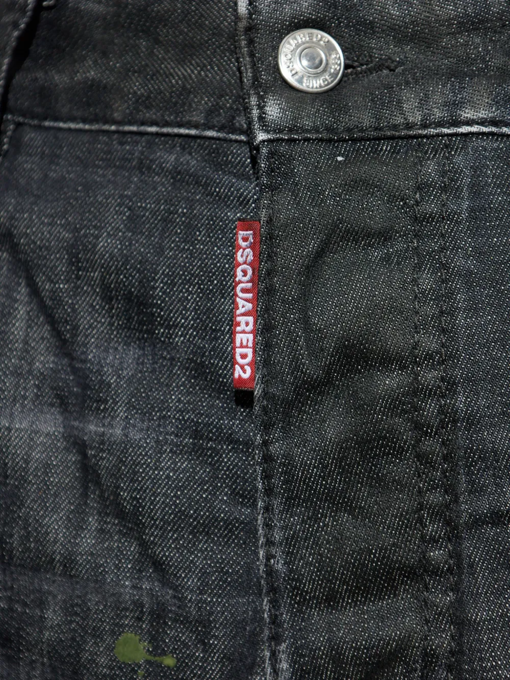 Dsquared2 Paint-splatter Distressed Jeans In Black
