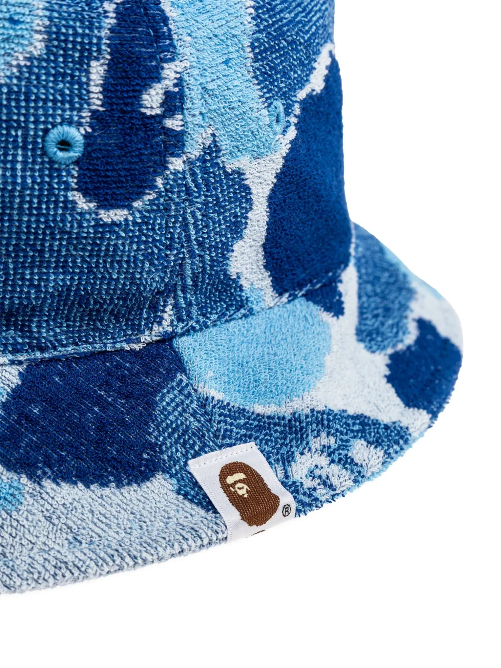 A BATHING APE Head vissershoed met camouflageprint Blauw