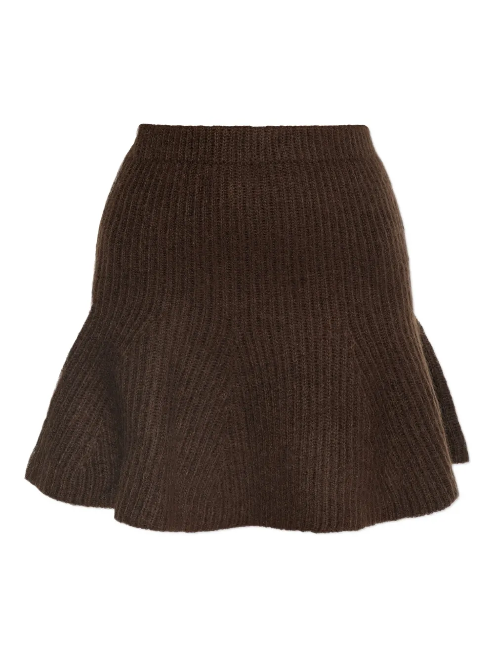 By Malene Birger Ribbed-knit Mini Skirt In Brown
