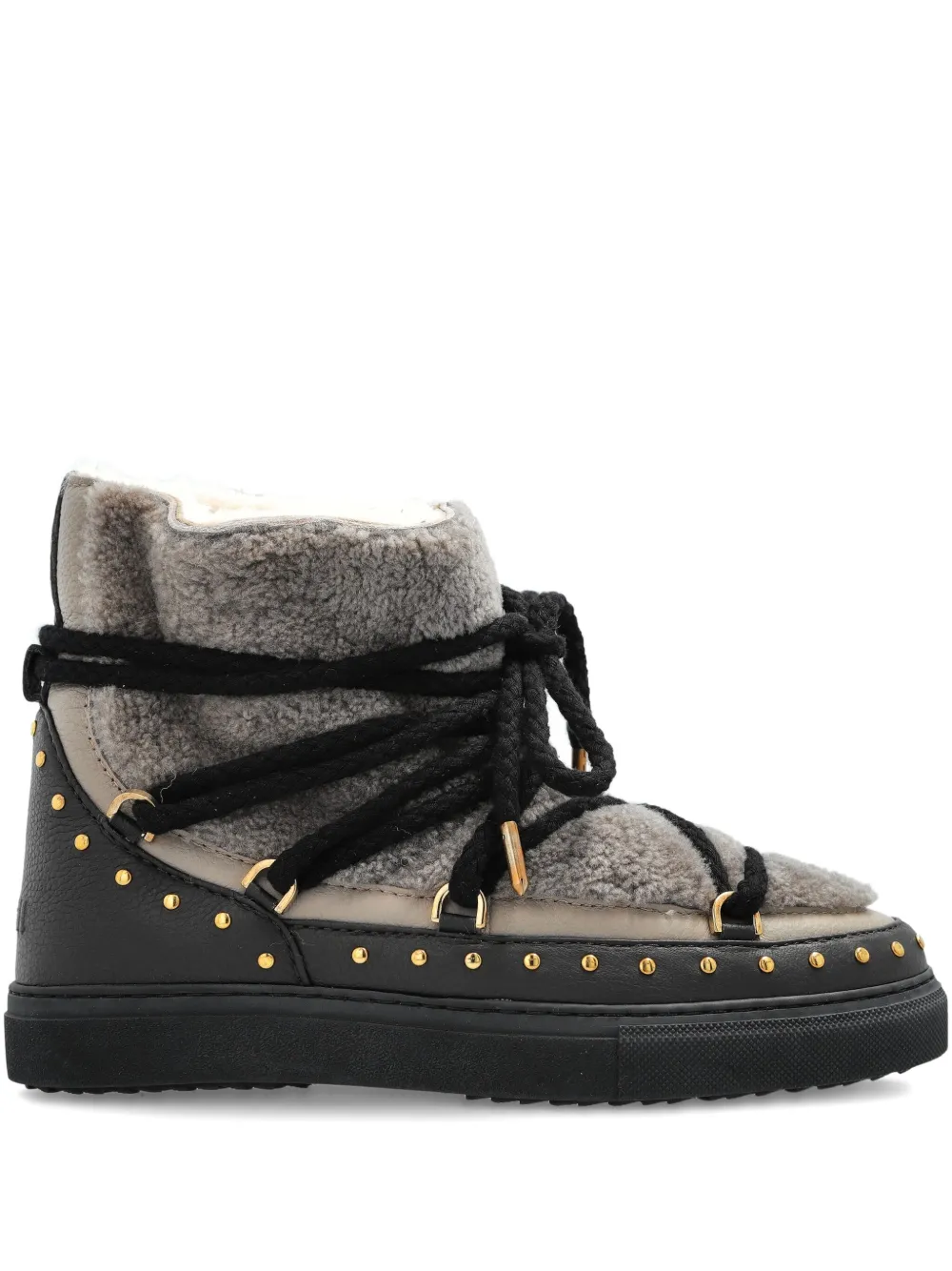 Inuikii lace-up studded boots Neutrals