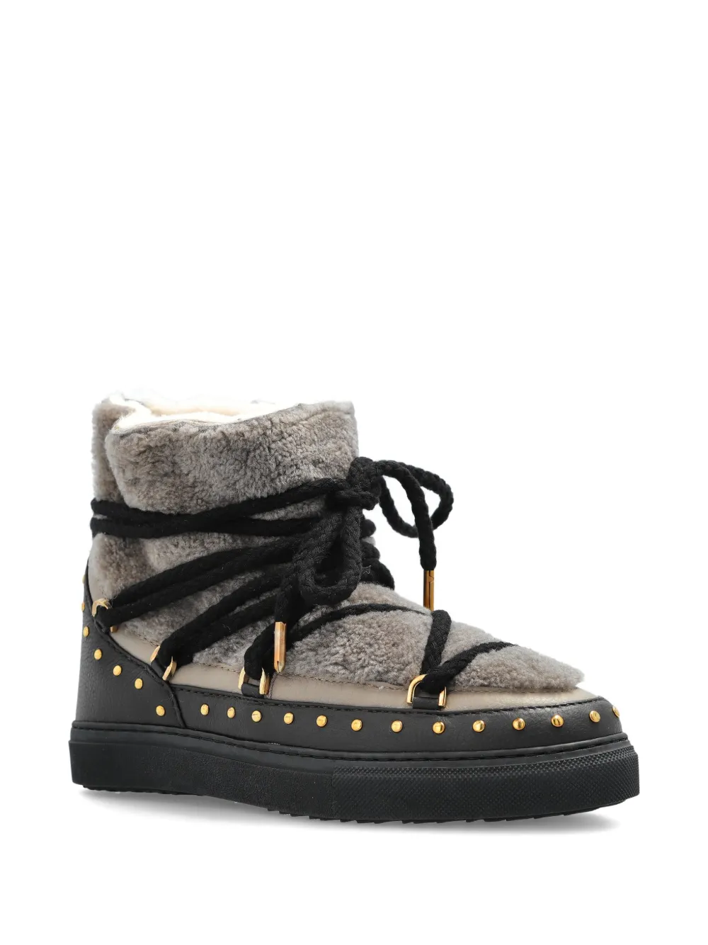 Inuikii lace-up studded boots Neutrals