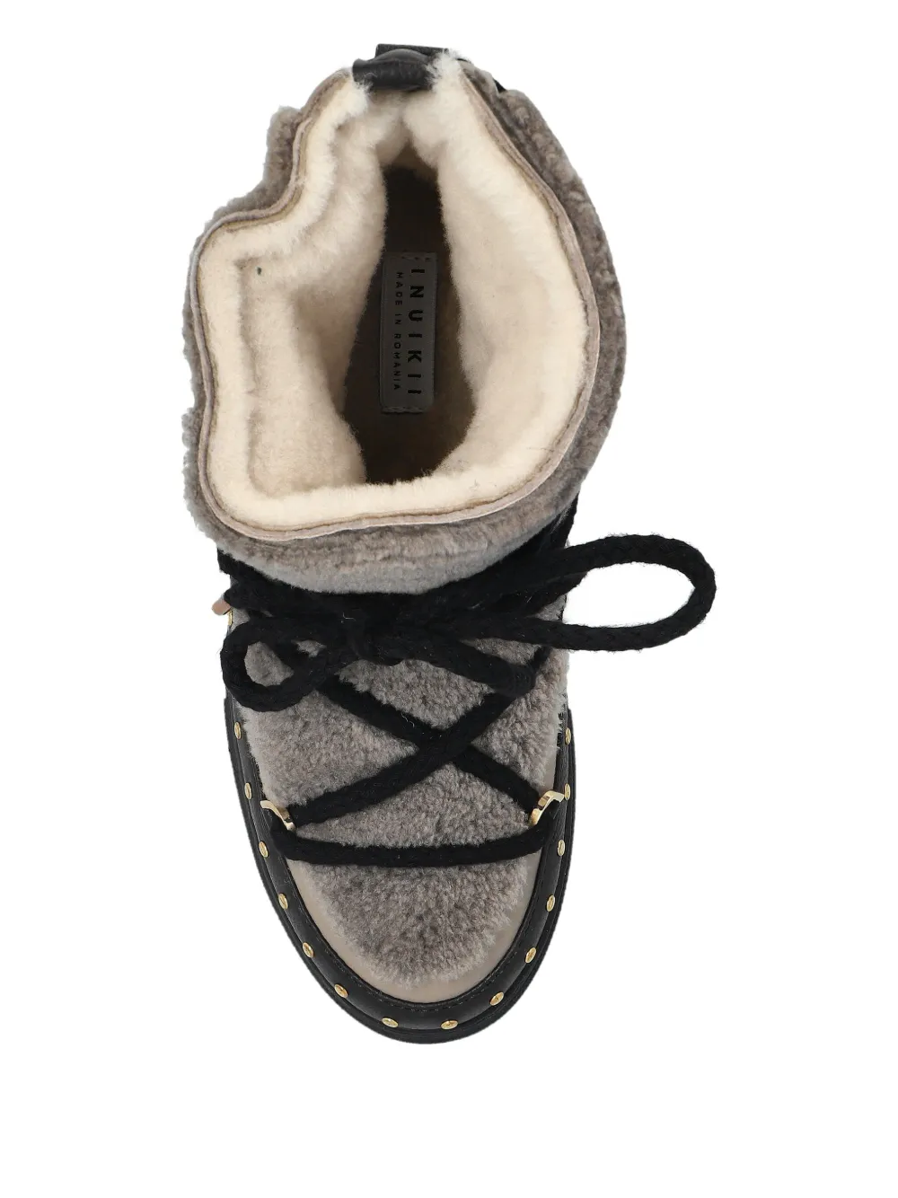 Inuikii lace-up studded boots Neutrals