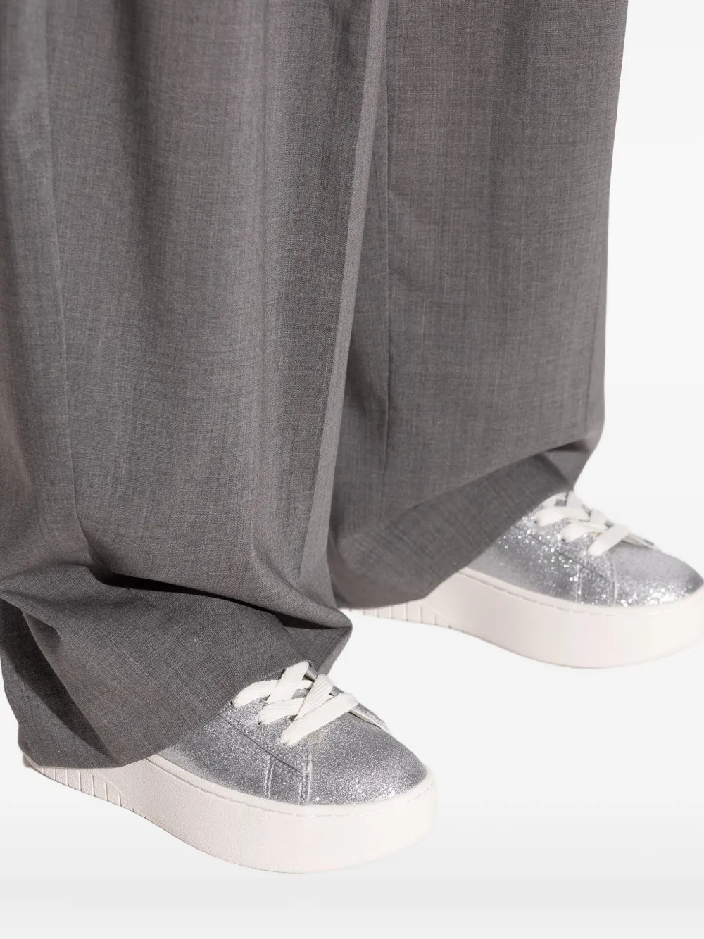 Michael Kors logo-detail glitter-embellishment sneakers Silver