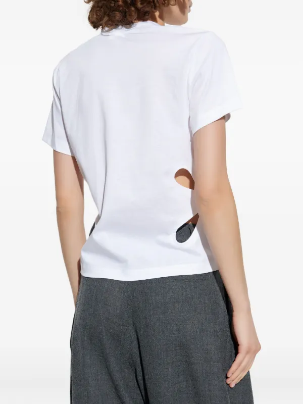 Noir Kei Ninomiya Floral cut-out T-shirt | White | FARFETCH JO