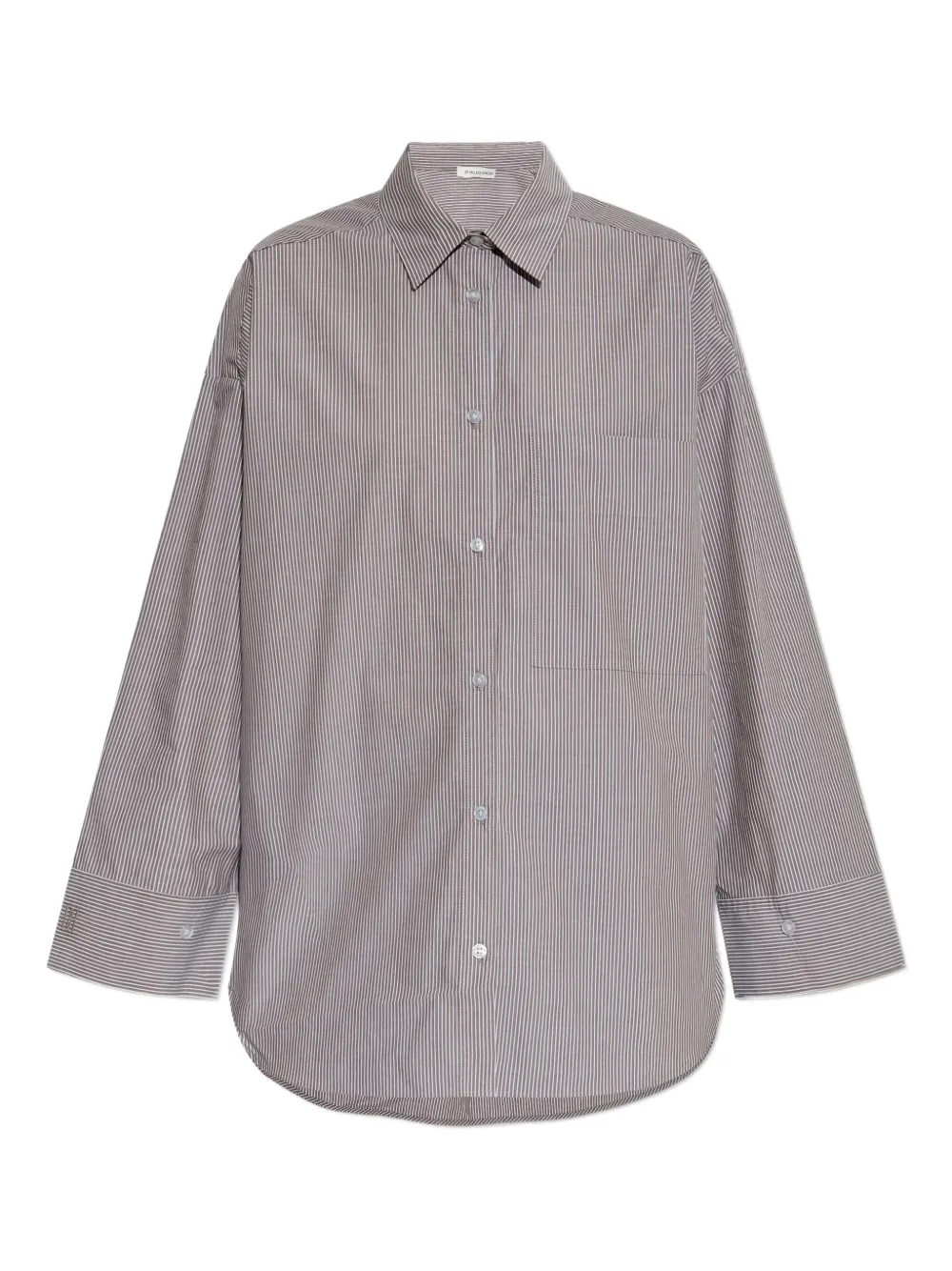 By Malene Birger Striped Button-down Shirt In Brown