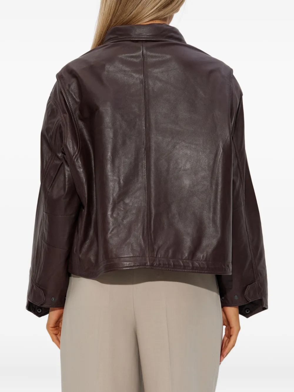 AllSaints Clay leren jack Bruin