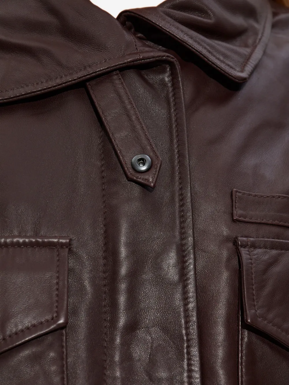 AllSaints Clay leren jack Bruin
