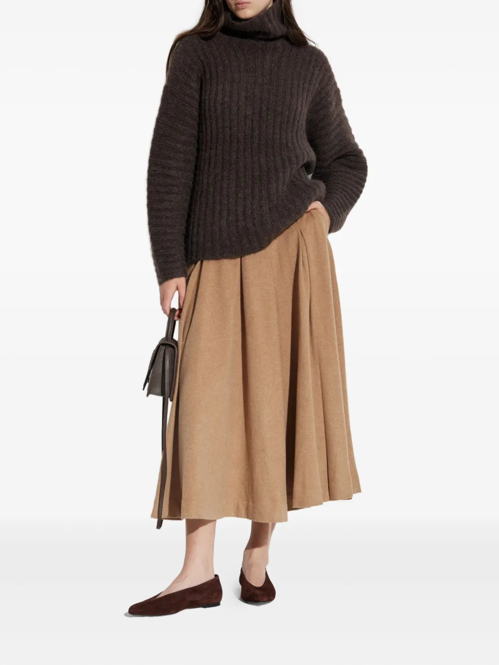By Malene Birger pleated midi skirt - Bruin