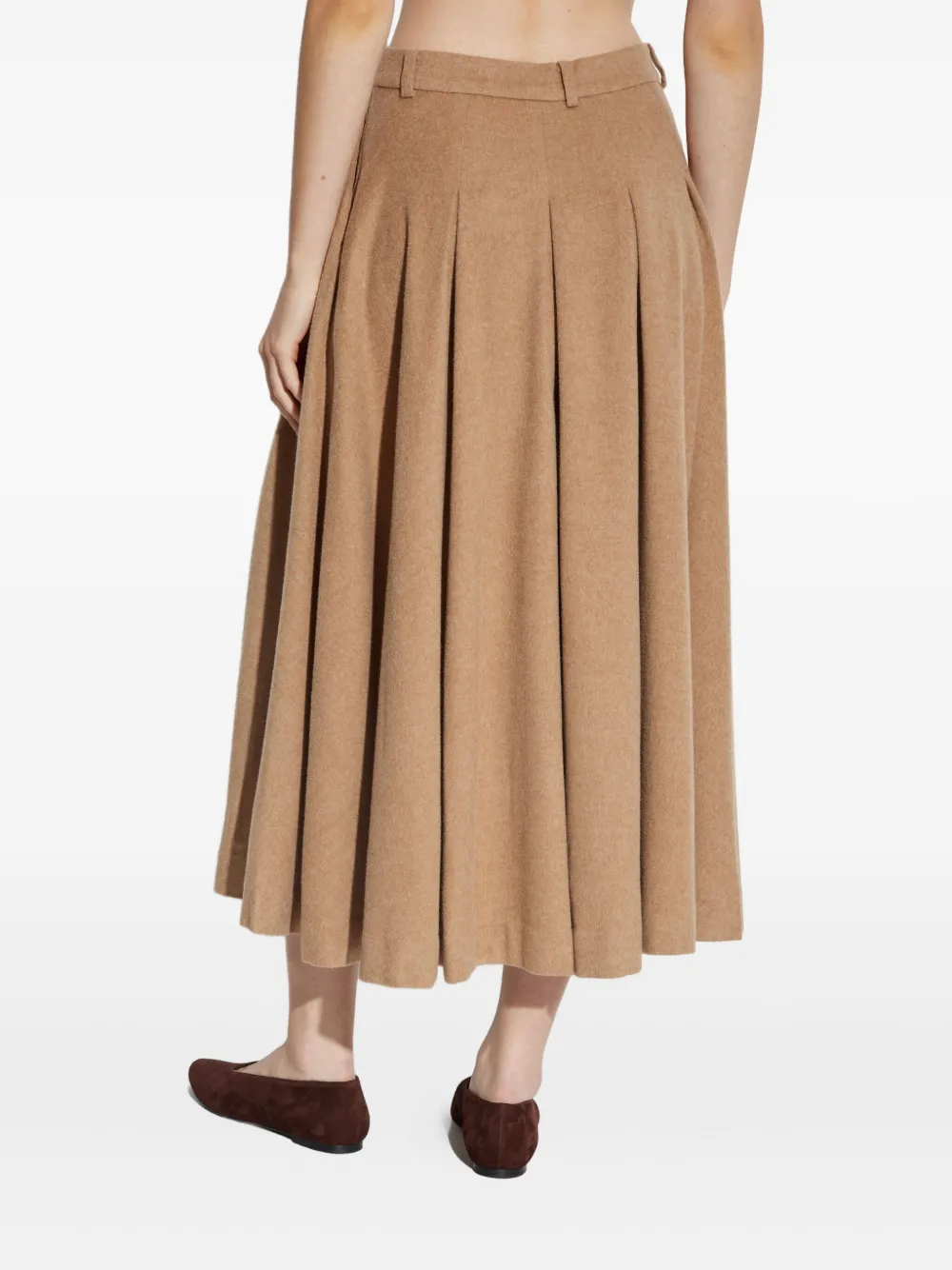 By Malene Birger Pleated Midi Skirt In Brown