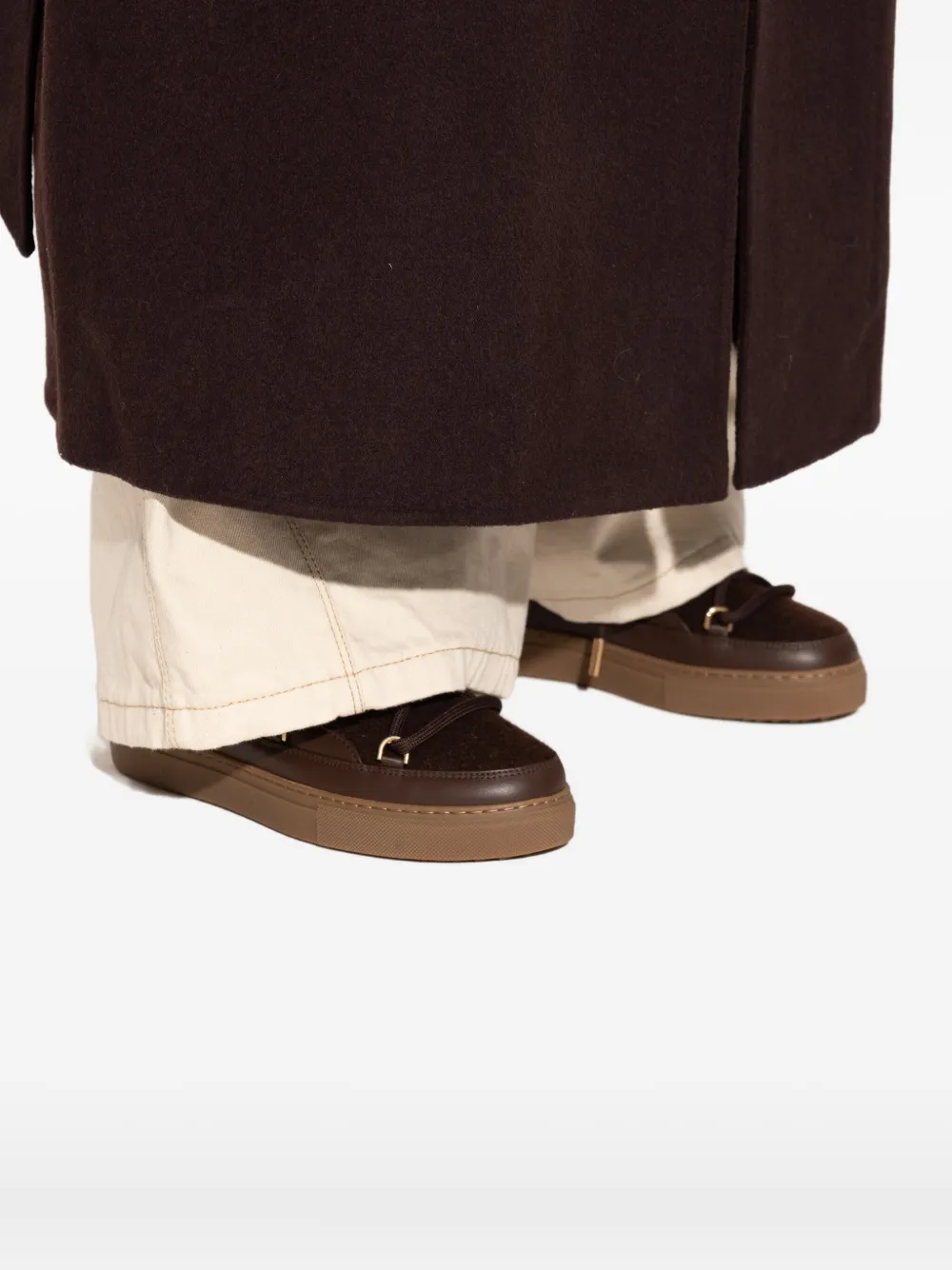 Inuikii lace-up shearling pumps Brown