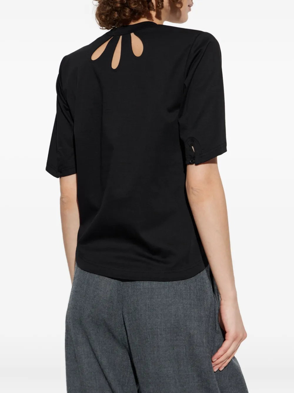 Noir Kei Ninomiya T-shirt met uitgesneden details Zwart
