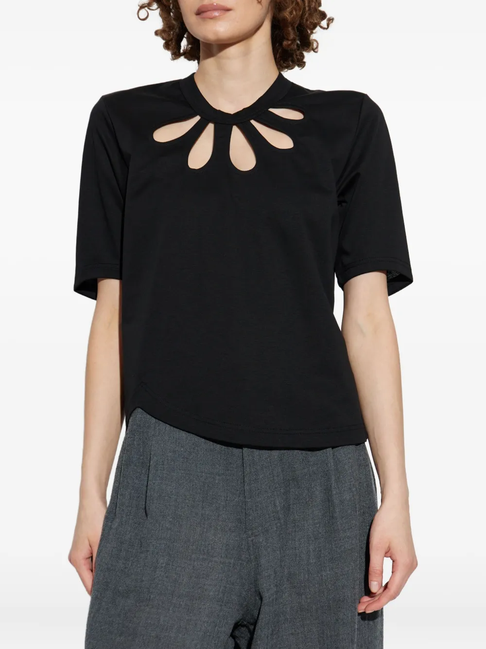 Noir Kei Ninomiya T-shirt met uitgesneden details Zwart
